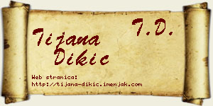 Tijana Dikić vizit kartica